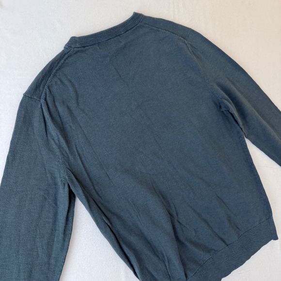 Banana Republic Mens Organic Cotton Crewneck Sweater Blue Gray Medium F2 - Picture 8 of 10